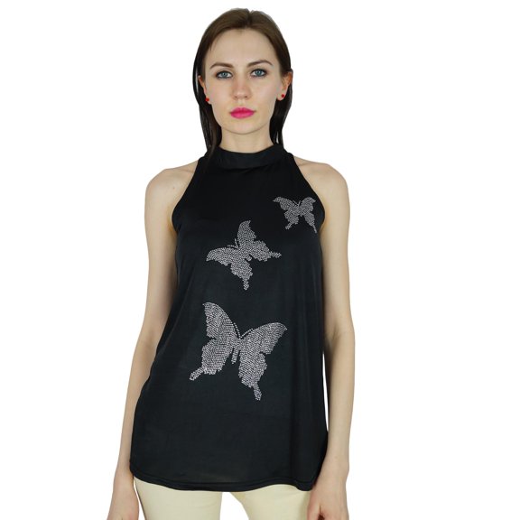 Bimba Women Blouse Halter Custom Top Casual Sleeveless Top