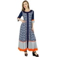 thumbnail image 1 of Bimba Women Blue Anarkali Kurta Kurti Fashionable Long Indian Ethnic Blouse Maxi, 1 of 7