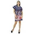 thumbnail image 1 of Bimba Women Bohemian Printed Kaftan Dress Cotton Short Tunic Beach Caftan, 1 of 7