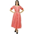 thumbnail image 1 of Bimba Women Boho Chic Cotton Designer Kurti Dress Long Flaired Anarkali Kurta, 1 of 6