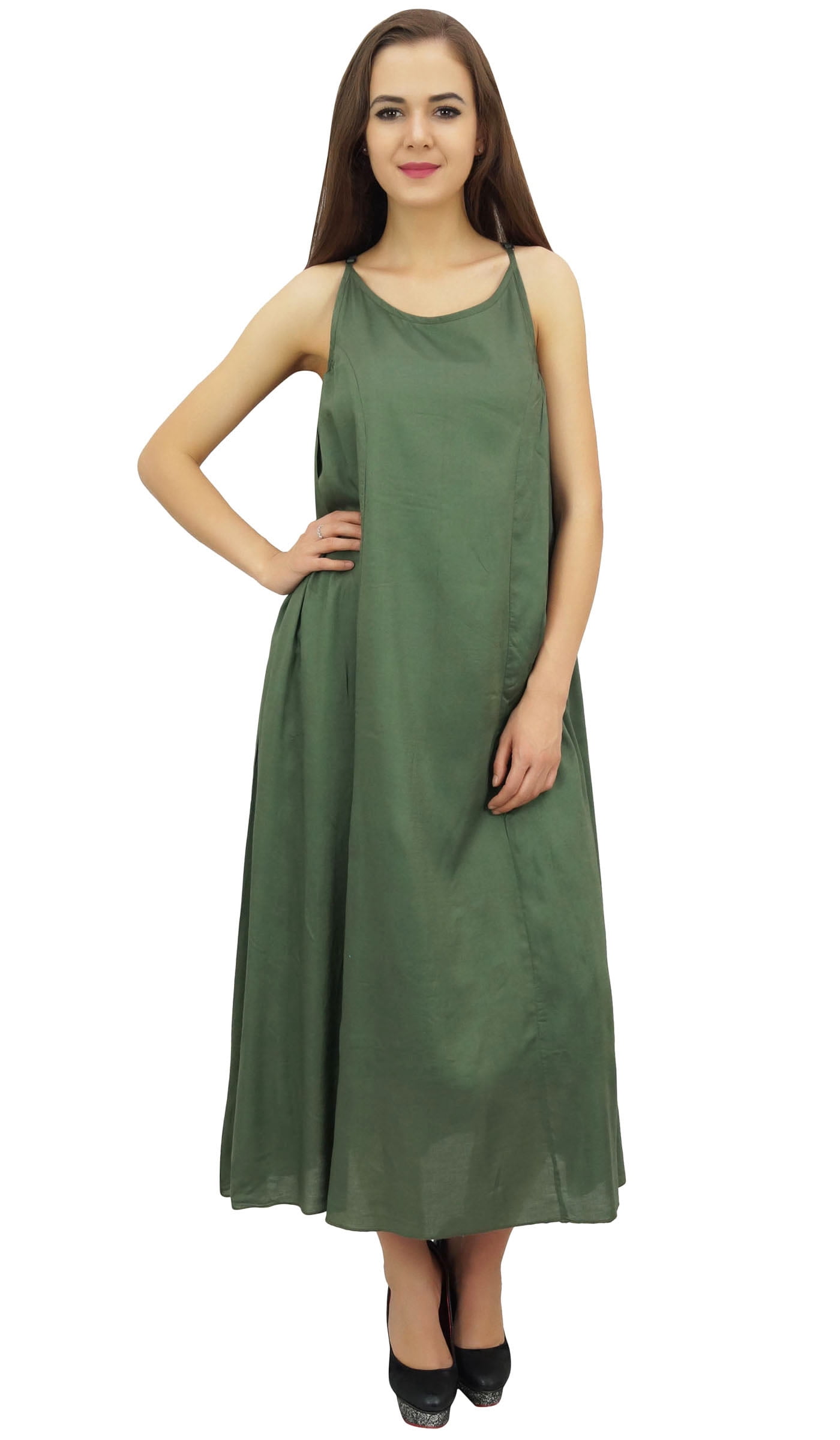 Stecca Fitted Cotton Dress Green
