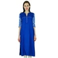 thumbnail image 1 of Bimba Women Chic Long Kurta Kurti Ethnic Indian Tunic 3/4 Sleeve Blouse, 1 of 1