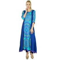 Bimba Women Classic Anarkali Kurti Long Kurta 3/4 Sleevle Top Ethnic Blouse
