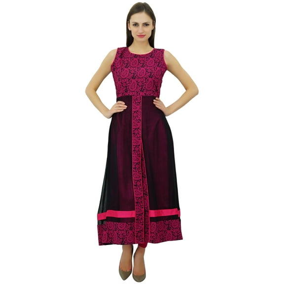 Bimba Women Cotton Anarkali Kurta Chic Style Kurti Long Formal Dress Clothing