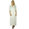 thumbnail image 1 of Bimba Women Cotton Long Kaftan With Pom Pom Tassels Maxi Caftan Beach Coverup, 1 of 5