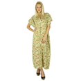 thumbnail image 1 of Bimba Women Cotton Long Kaftan With Pom Pom Tassels Maxi Caftan Beach Coverup, 1 of 5