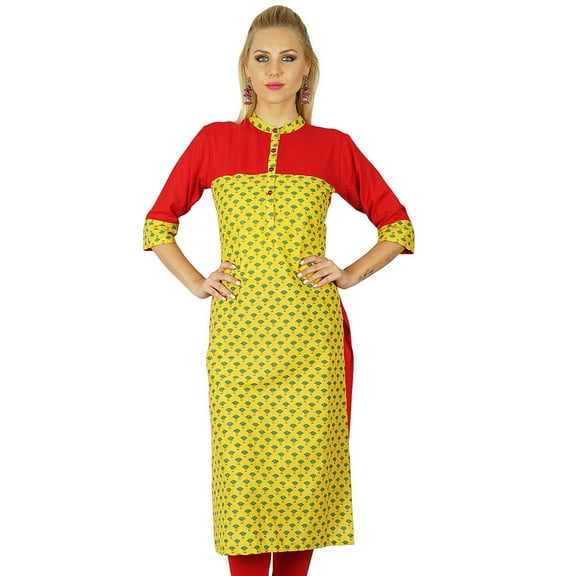 Bimba Women Cotton custom Kurta Ethnic Indian Kurti Indian Traditional Chic Formal Tunic