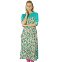 Bimba Women Cotton custom Kurta Kurti Ethnic Indian 3/4 Sleeve Top Casual Tunic