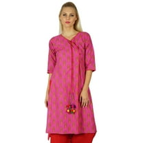 Bimba Women Ethnic Indian custom Kurta Kurti Traditional Printed Asymmetrical