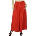 thumbnail image 1 of Bimba Women Flaired Rayon Plain Elastic Waist Wide Leg PalazzoCustom Pants, 1 of 4