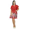 thumbnail image 1 of Bimba Women Floral Kaftan Dress Beach Cover Up Cotton Short Caftan, 1 of 5
