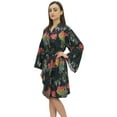 thumbnail image 1 of Bimba Women Floral Print Kimono Short Robe With Belt Bridesmaid Cover Up - 26, 1 of 4