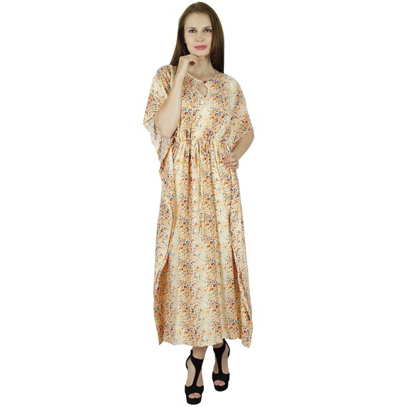 Bimba Women Floral Rayon Kaftan Maxi Long Caftan Gown Beach Coverup