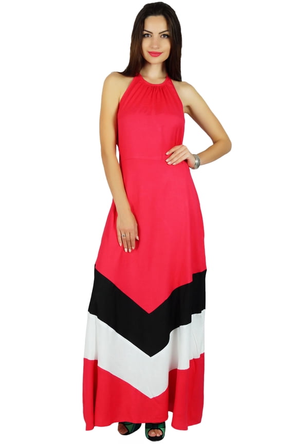 Women Halter Neck Long Maxi Dress Chic Beach Wear Classic Summer Clothing