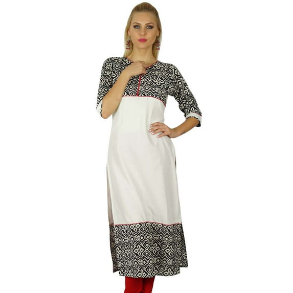 Bimba Women Indian Tunic 3/4 Sleeve Rayon Kurta Kurti Casual Summer Top