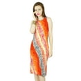 thumbnail image 1 of Bimba Women Knee Length Orange Dress Racer Back Bodycon Chic Holiday Clothing, 1 of 7