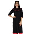 thumbnail image 1 of Bimba Women Kurta Kurti 3/4 Sleeve With Pockets Casual Tunic Indian Blouse, 1 of 8