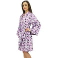 thumbnail image 1 of Bimba Women Light Purple Floral Printed Kimono Robe Bridesmaid Coverup Wrap - 8, 1 of 4