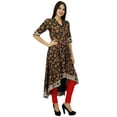 thumbnail image 1 of Bimba Women Long Asymmetrial Printed Dress Button Down Rayon Kurti Clothing, 1 of 7