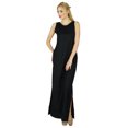 thumbnail image 1 of Bimba Women Long Black Maxi Dress Side Slit Casual Wear Comfort Rayon Clothing, 1 of 5