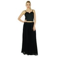 thumbnail image 1 of Bimba Women Long Black Maxi Skirt Tulip Style Georgette Boho Bottoms, 1 of 6