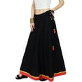 thumbnail image 1 of Bimba Women Long Boho Maxi Skirt Cotton Flared A-Line Skirts With Drawstring Waist, 1 of 7