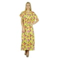 thumbnail image 1 of Bimba Women Long Cotton Custom Kaftan White Floral Night Wear Classic Caftan Dress, 1 of 4