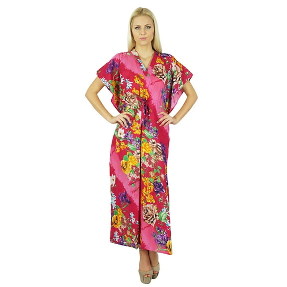 Bimba Women Long Cotton Kaftan Floral Night Wear Classic Caftan Dress