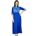 thumbnail image 1 of Bimba Women Long Ethnic custom Kurta Kurti Formal Indian Tunic 3/4 Sleeve Blouse, 1 of 2