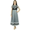 thumbnail image 1 of Bimba Women Long Flaired Gray Anarkali Kurti Indian Kurta Classic Chic Blouse, 1 of 5