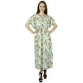 thumbnail image 1 of Bimba Women Long Floral Cotton Kaftan Sleep Maxi Gown Summer Caftan Coverup, 1 of 6