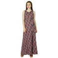 thumbnail image 1 of Bimba Women Long Floral Maxi Dress Multicolor Rayon Day Gown Chic Style, 1 of 7