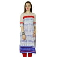 thumbnail image 1 of Bimba Women Long Kurta Kurti Rayon custom Summer Tunic Sheer short Sleeves Blouse Indian Clothing, 1 of 1