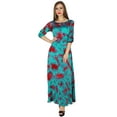 thumbnail image 1 of Bimba Women Long Maxi Dress Exclusive Tie-Dye 3/4 Sleeve Elastic Waist Gown, 1 of 5