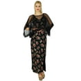 thumbnail image 1 of Bimba Women Long Maxi Floral Printed Side Slit Dress Comes With Chic Poncho Top, 1 of 6