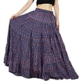thumbnail image 1 of Bimba Women Long Maxi Printed Skirt Elastic Waist Flared Full Skirts, 1 of 7