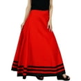 thumbnail image 1 of Bimba Women Long Maxi Skirt Faux Silk Boho Chic Skirts With Drawstring Waist, 1 of 6