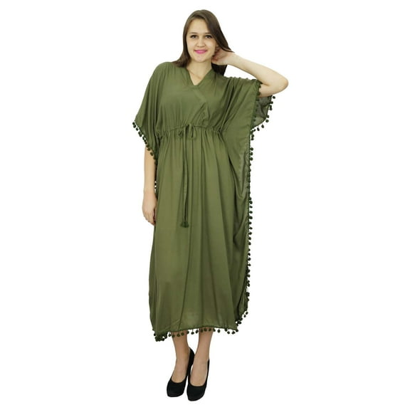 Bimba Women Long Printed Kaftan Soft Modal Cotton Beach Cover Ups Maxi Kaftan