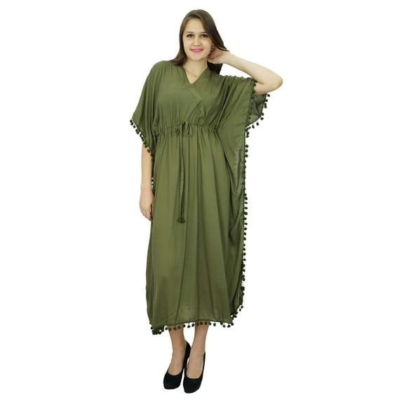 Bimba Women Long Printed Kaftan Soft Modal Cotton Beach Cover Ups Maxi Kaftan