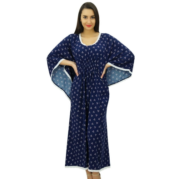Bimba Women Long Printed Kimono Sleeve Kaftan Designer Night Dress Coverup Maxi Caftan
