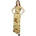 thumbnail image 1 of Bimba Women Long Rayon Maxi Dress Tie & Dye Brown Summer Wear Sleeveless Gown, 1 of 5