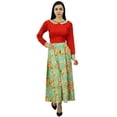 thumbnail image 1 of Bimba Women Long Retro Floral Maxi Dress With Belt Long Sleeve Dresses, 1 of 9
