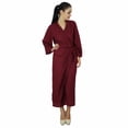 thumbnail image 1 of Bimba Women Long Solid Belt Robe Soft Modal Cotton Wrap Round Plain Bath Robe, 1 of 5