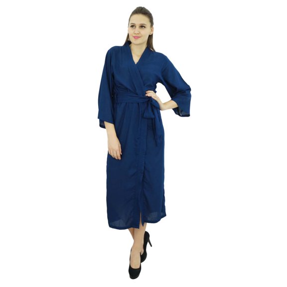 Bimba Women Long Solid Belt Robe Soft Modal Cotton Wrap Round Plain Bath Robe