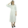 thumbnail image 1 of Bimba Women Long Solid Belt Robe Soft Modal Cotton Wrap Round Plain Bath Robe, 1 of 5