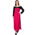 thumbnail image 1 of Bimba Women Long Straight Kurta Kurti Pink Georgette Long Sleeves Indian Blouse, 1 of 6