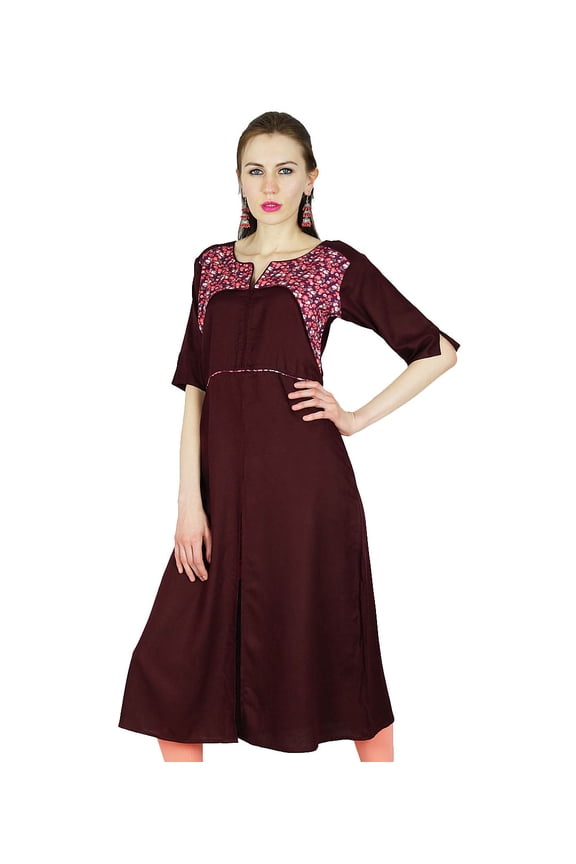 Women Long custom Kurta Kurti Ethnic Indian Tunic Blouse Formal Casual Clothing