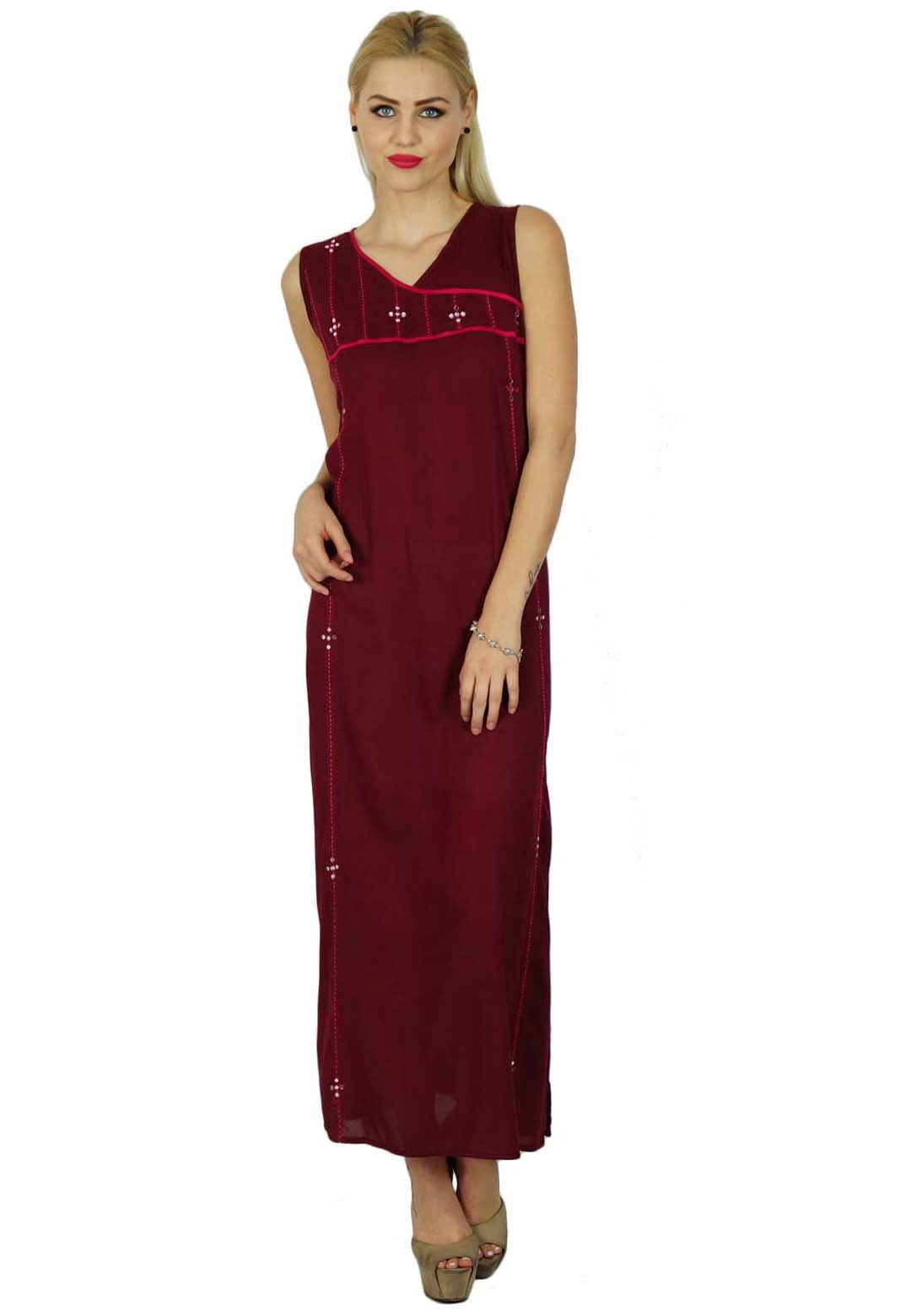 maroon boho maxi dress Casual Boho T-Shirt Maxi Dress – V-Neck Side Slit Summer Dress in Green | Women's Boho Fashion | XXL main image 1