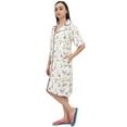 thumbnail image 1 of Bimba Women Purple Floral Print Short Sleeve Sleepshirt Nightwear With Pockets - 26, 1 of 5