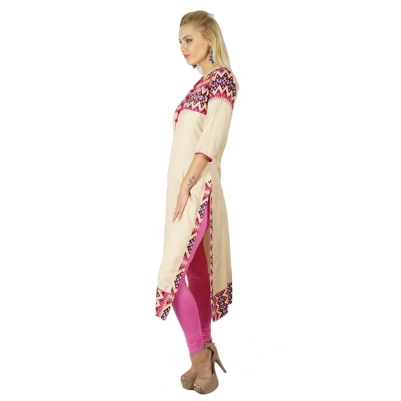 Bimba Women Rayon Kurta Kurti Ethnic Indian 3/4 Sleeve Top Casual Formal Tunic
